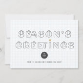 Papieren clips Groeten Blauw Net Business van het  Feestdagenkaart (Voorkant)