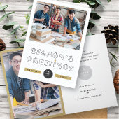 Papieren clips Groetings Blue Grids Business van h Feestdagen Kaart