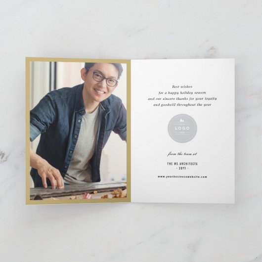 Papieren clips Prettige feestdagen Blue Grids Busi (Binnen)