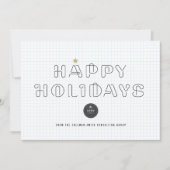 Papieren clips Prettige feestdagen Blue Grids Busi Feestdagenkaart (Voorkant)