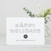 Papieren clips Prettige feestdagen Blue Grids Busi Feestdagenkaart (Staand voorkant)