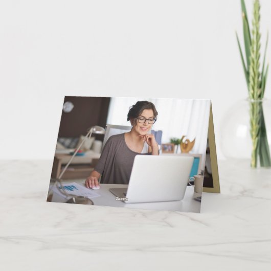 Papieren clips voor vreugde blauw raster feestdagen kaart (Achterkant)