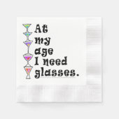 PAPIEREN COCKTAIL NAPKINS - Op mijn leeftijd heb i Servetten (Voorkant)