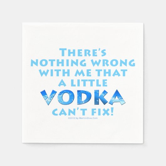 PAPIEREN COCKTAILSERVETTEN - WODKA HUMOR SERVETTEN (Voorkant)