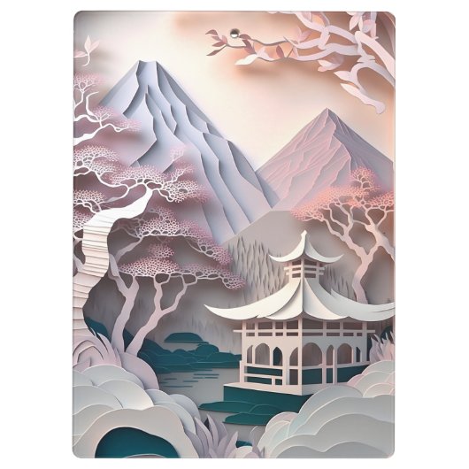 Papieren Cutout Pavilion Landscape-klembord Klembord (Achterkant)