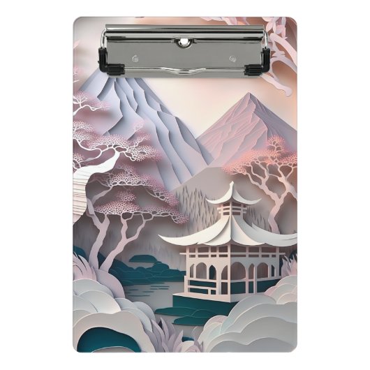 Papieren Cutout Pavilion Landscape Mini Cliboard Mini Klembord (Voorkant)