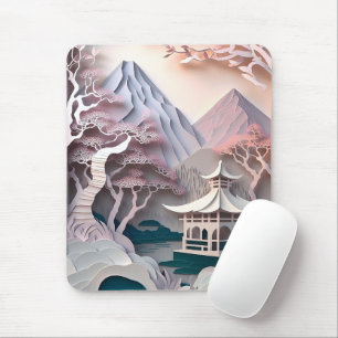 Papieren Cutout Pavilion Landscape Mousepad Muismat