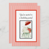 Papieren Doll Birthday Party Kaart (Voorkant / Achterkant)