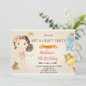  Papieren Doll Tea verjaardagsuitnodiging Kaart (Staand voorkant)