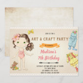  Papieren Doll Tea verjaardagsuitnodiging Kaart (Voorkant / Achterkant)