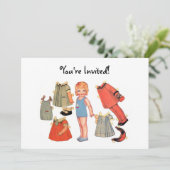 Papieren Doll-uitnodigingen Kaart (Staand voorkant)
