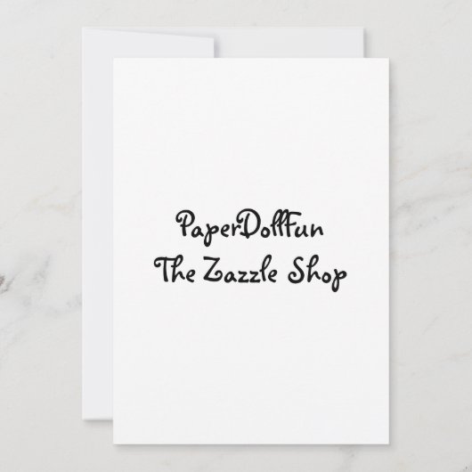 Papieren Doll-uitnodigingen Kaart (Achterkant)