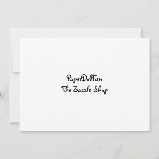 Papieren Doll-uitnodigingen Kaart (Achterkant)