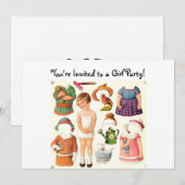 Papieren Doll-uitnodigingen Kaart (Voorkant / Achterkant)