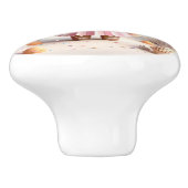 Papieren eenhoorn (Schattigee origami) Keramische Knop (Zijkant)