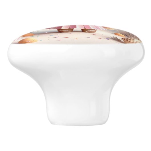 Papieren eenhoorn (Schattigee origami) Keramische Knop (Zijkant)