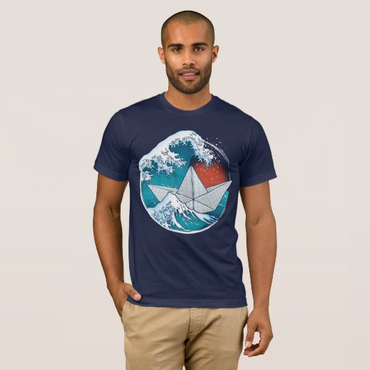 Papieren en golven t-shirt (Voorkant volledig)