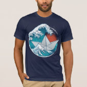 Papieren en golven t-shirt (Voorkant)