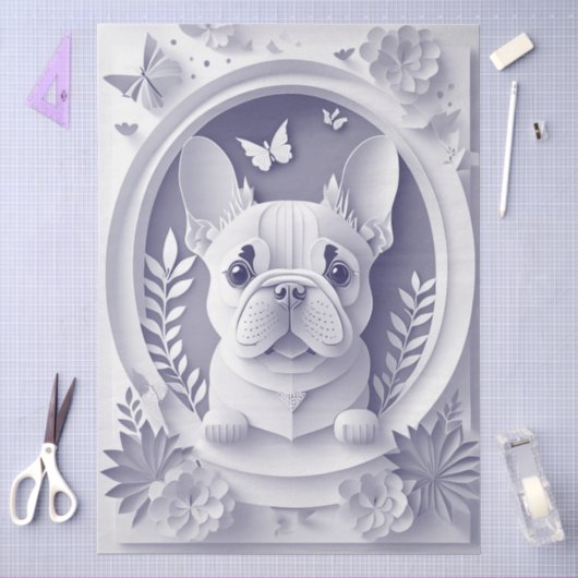 Papieren Franse Bulldog Tissuepapier (Craft)