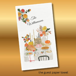 PAPieren GASTHANDDOEK PERSOONLIJK THANKSGIVING TAF Servet