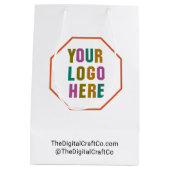 Papieren geschenkzakken met aangepaste bedrijf log medium cadeauzakje (Achterkant)