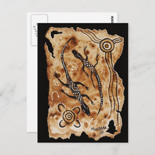 Papieren Goannas Briefkaart (Voorkant / Achterkant)