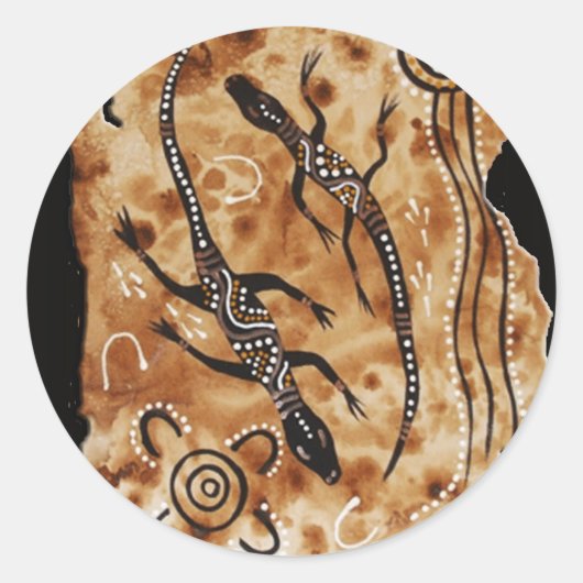 Papieren Goannas Ronde Sticker (Voorkant)