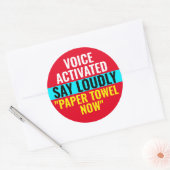 Papieren handdoek nu - Voice Activated Sticker (Envelop)