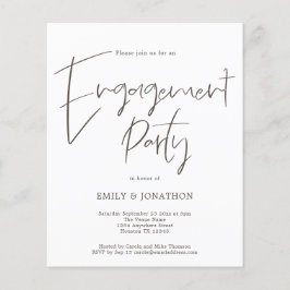PAPIEREN Handgeschreven Script Engagement Party Ui Flyer
