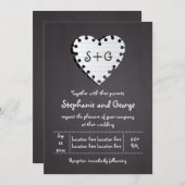 Papieren hart op het bord met een monogram bruilof kaart (Voorkant / Achterkant)