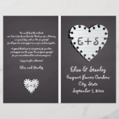 Papieren hart op het karton gevouwen trouwprogramm (Voorkant)