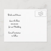 Papieren hart op het krijtbord bruiloft Bespaar op Aankondigingskaart (Achterkant)