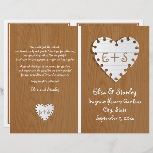 Papieren hart op het programma voor het gevouwen h (Voorkant / Achterkant)