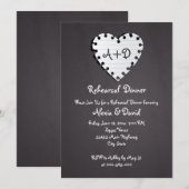 Papieren hart op krijtbord bruiloft repetitie dine kaart (Voorkant / Achterkant)