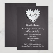 Papieren hart op krijtbord bruiloft vrijgezellenfe kaart (Voorkant / Achterkant)