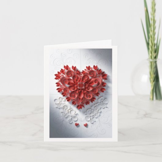 Papieren Hart van Schoonheid Bedankkaart (Voorkant)