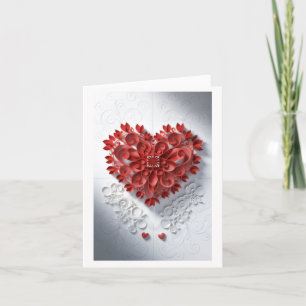 Papieren Hart van Schoonheid Bedankkaart