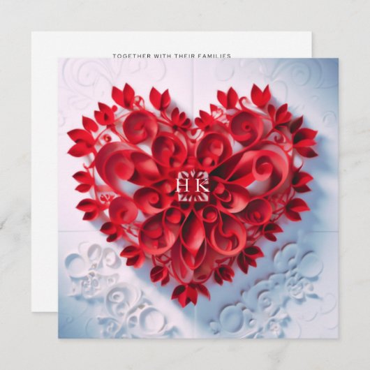 Papieren hart van schoonheid - reserveer de datum  kaart (Voorkant / Achterkant)