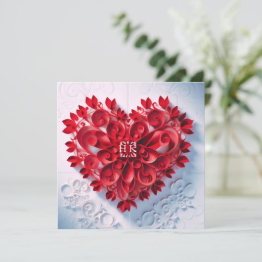 Papieren hart van schoonheid - reserveer de datum  kaart (Staand voorkant)