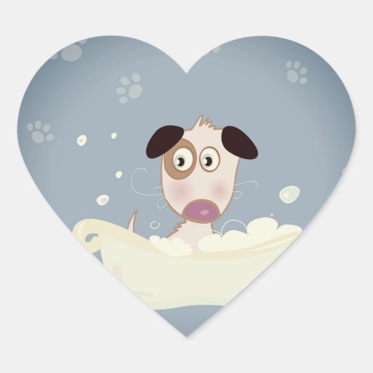 Papieren hart - vormige hond sticker (Voorkant)