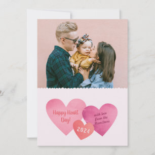 Papieren Hartjes Valentijnsdag Fotokaart Feestdagenkaart