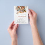 PAPIEREN Herfst Florals Terracotta Boho Bruiloft Flyer (Hand)