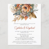 PAPIEREN Herfst Florals Terracotta Boho Bruiloft Flyer (Voorkant)