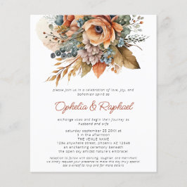PAPIEREN Herfst Florals Terracotta Boho Bruiloft Flyer