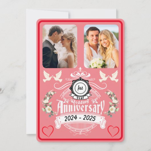 Papieren jubileum 2 Foto 1e Jubileum Uitnodiging (Voorkant)