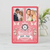 Papieren jubileum 2 Foto 1e Jubileum Uitnodiging (Staand voorkant)