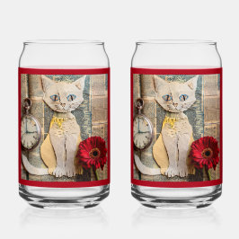 Papieren Kat Soda Glas