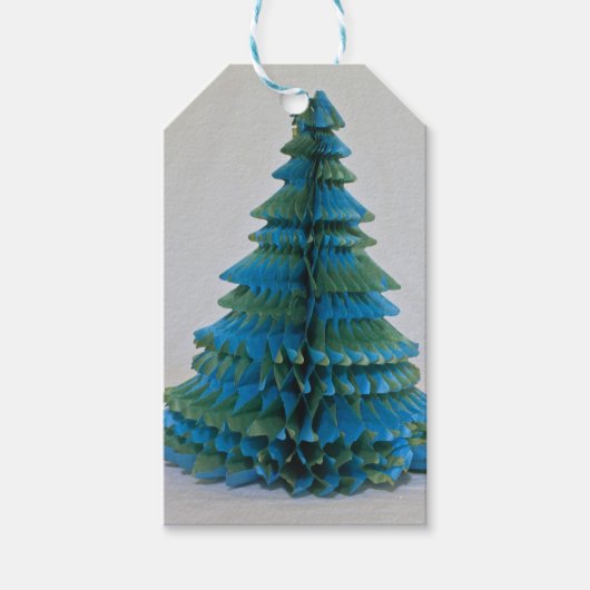 Papieren kerstboom cadeaulabel (Voorkant)