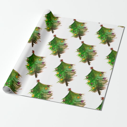 Papieren kerstboom inpakken cadeaupapier (Uitgerold)