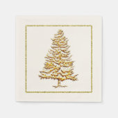Papieren kerstinapkin goudboom en omtrek servetten (Voorkant)